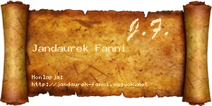Jandaurek Fanni névjegykártya